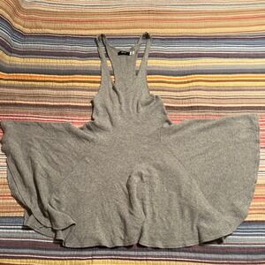 BDG Gray Ribbed Knit Swing‎ Pinafore Dress M-M